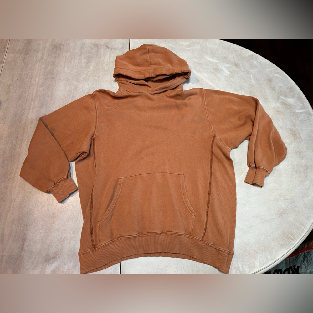 Aerie Orange Distressed Hoodie